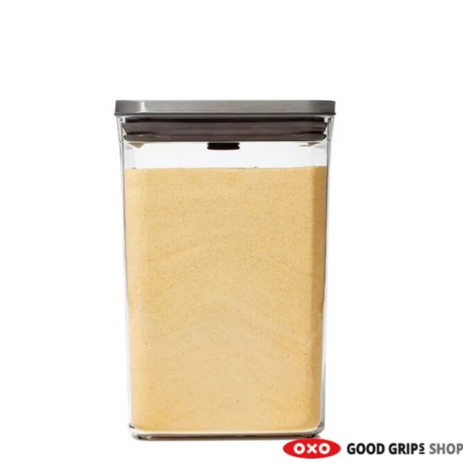 OXO Good Grips POP SteeL 2.0 voorraadpot vierkant 4,2 liter kunststof rvs