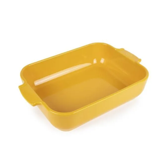Peugeot Appolia rechthoekige ovenschaal 32 cm keramiek saffraangeel
