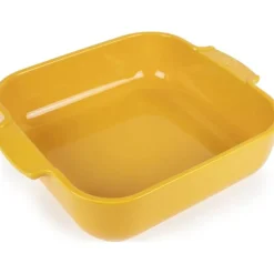 Peugeot Appolia vierkante ovenschaal 28 cm keramiek saffraangeel