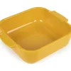Peugeot Appolia vierkante ovenschaal 21 cm keramiek saffraangeel