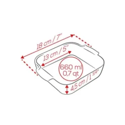 Peugeot Appolia vierkante ovenschaal 18 cm keramiek bosgroen