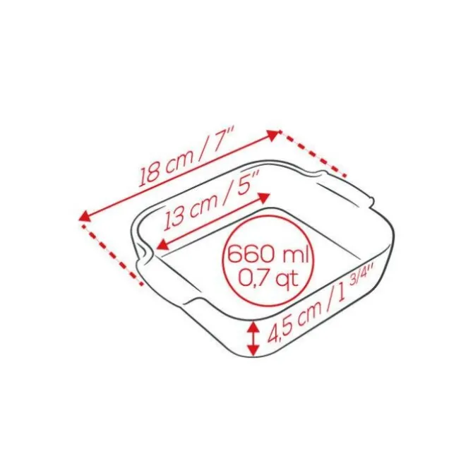 Peugeot Appolia vierkante ovenschaal 18 cm keramiek bosgroen
