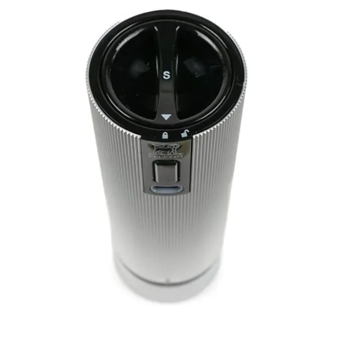 Peugeot Line elektrische zoutmolen 15 cm aluminium carbon