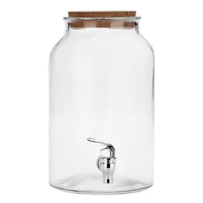 Point-Virgule drankendispenser 5,6 liter met kurkdop transparant