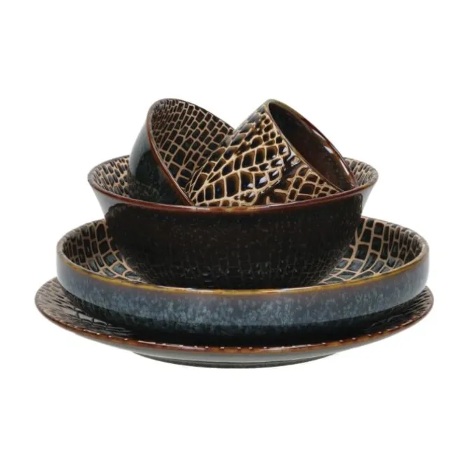 Pomax Lotus ontbijtkom ø 12 cm porselein brons