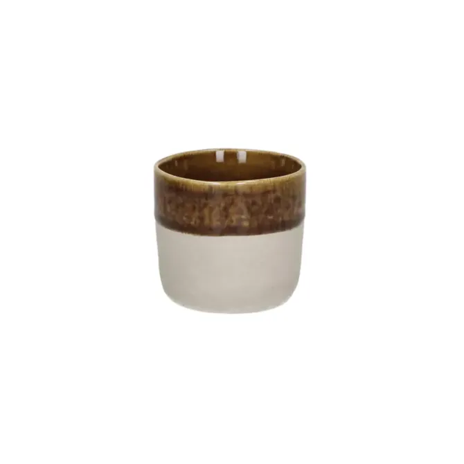 Pomax Spiro beker ø 7 cm aardewerk bruin
