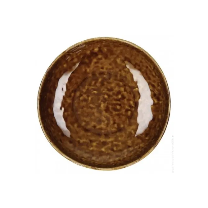 Pomax Spiro diep bord ø 20,5 cm aardewerk bruin