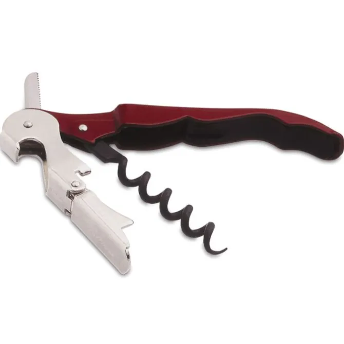 Pulltex Basic kurkentrekker rvs rood