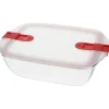 Pyrex Cook & Heat rechthoekige ovenschaal met deksel 2.5 L glas
