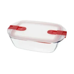 Pyrex Cook & Heat rechthoekige ovenschaal met deksel 1,1 L glas