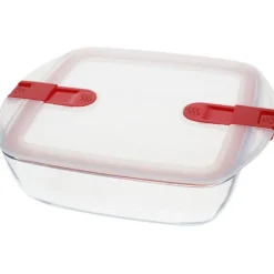 Pyrex Cook & Heat vierkante ovenschaal met deksel 2.2 L glas