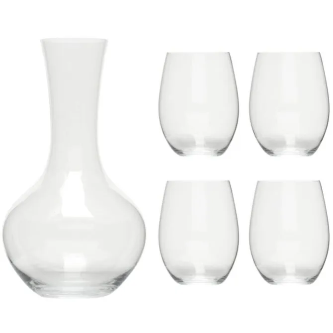 Riedel O Cabernet / Merlot wijnglazen met Morceau decanteerkaraf kristalglas 5-delig