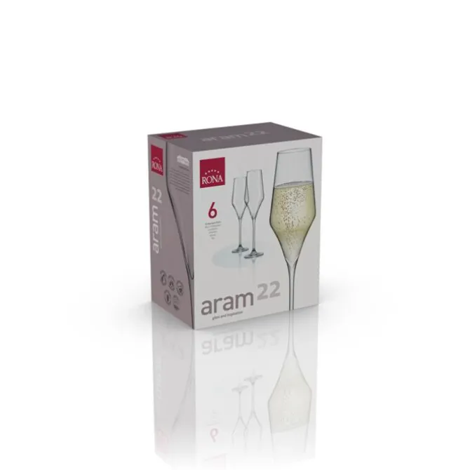 Rona Aram Champagneflûte 220 ml kristalglas 6 stuks
