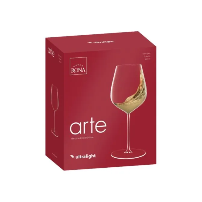 Rona Arte wijnglas 440 ml kristalglas 2 stuks