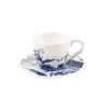 Royal Delft Peacock Symphony espressokop + schotel 100 ml aardewerk