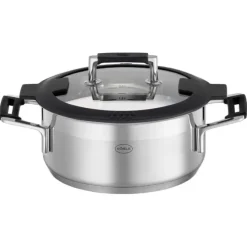 Rösle Silence Pro lage kookpan met glasdeksel ø 20 cm rvs