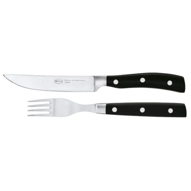 Rösle steakbestek in houten kist 4-delig