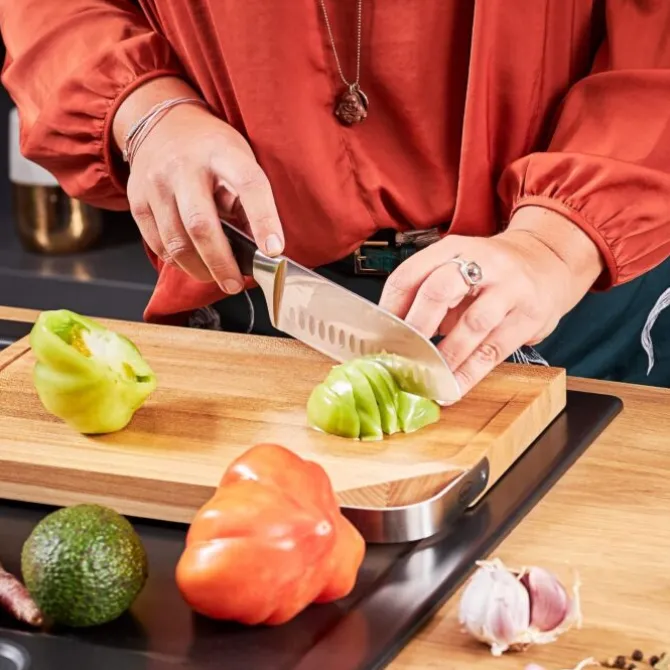 Rösle Tradition Santoku met kuiltjes 17,5 cm