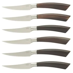 Saladini steakmes 10 cm ossenhoorn 6 stuks