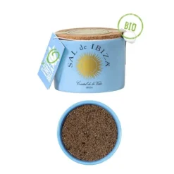 Sal de Ibiza Fleur de Sel Mar Blau met zwarte knoflook 140 gram