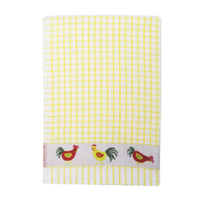 Samuel Lamont Poli-dri theedoek jacquard Yellow / Chicken