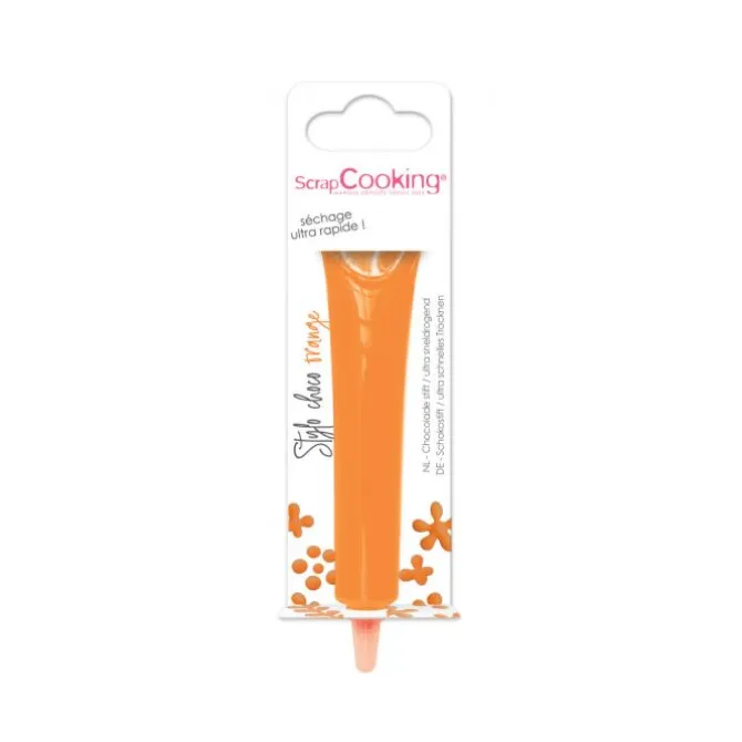 ScrapCooking chocolade decoratiepen 25 gram oranje