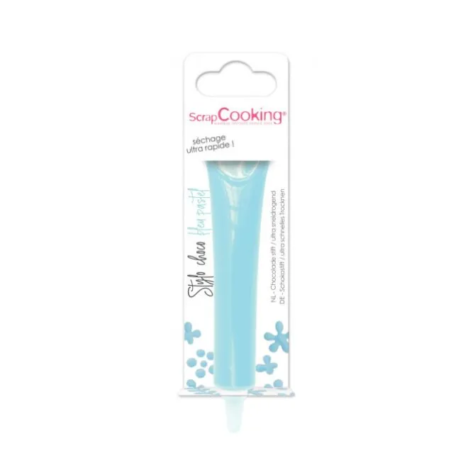 ScrapCooking chocolade decoratiepen 25 gram pastelblauw
