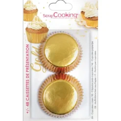 Scrapcooking Cupcake vormpjes papier 48 stuks goud