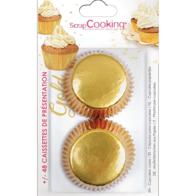 Scrapcooking Cupcake vormpjes papier 48 stuks goud