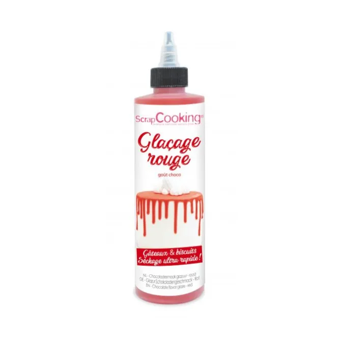 ScrapCooking glazuur met chocoladesmaak 130 gram rood