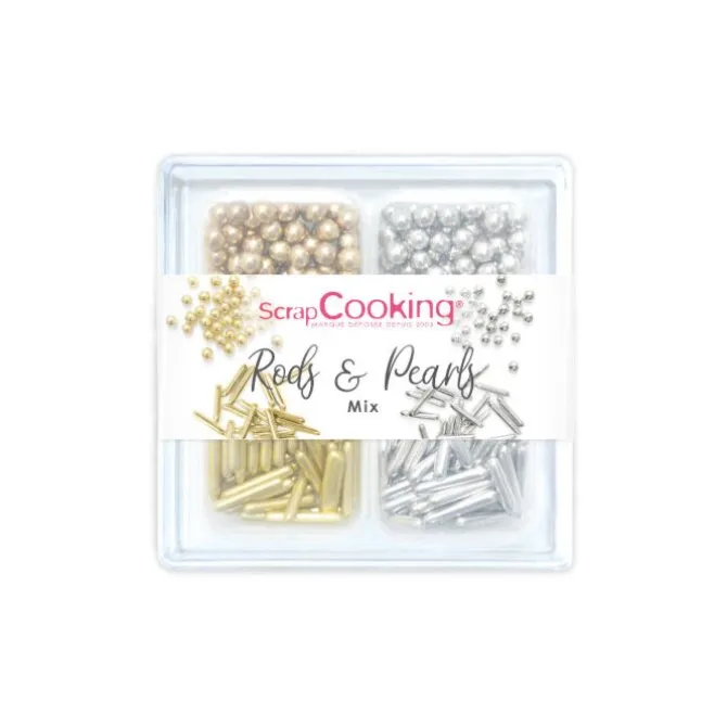 Scrapcooking Suikerdecoratie mix set 66 gram goud zilver