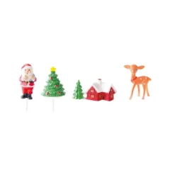 Scrapcooking taartdecoraties kerstfiguren 4 delig kunststof