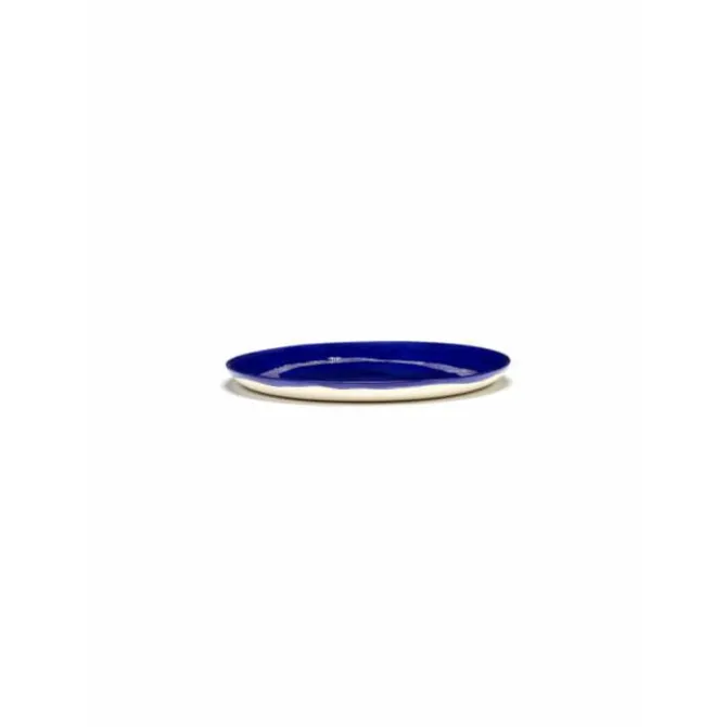 Serax Feast by Ottolenghi bord L ø 26 cm h 2 cm aardewerk Lapis Lazuli + Swirl-Stripes White