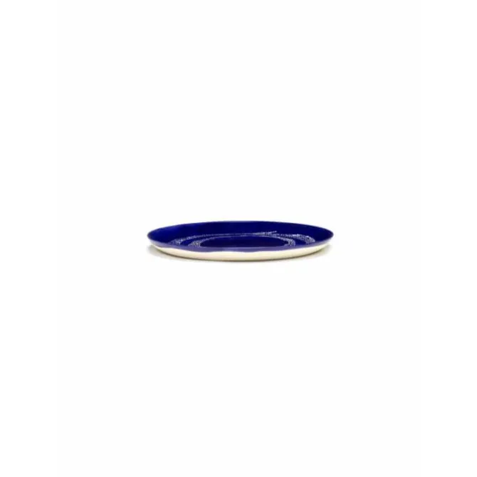 Serax Feast by Ottolenghi bord L ø 26 cm h 2 cm aardewerk Lapis Lazuli + Swirl-Dots White