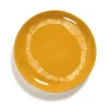 Serax Feast by Ottolenghi bord S ø 19 cm h 2 cm aardewerk Sunny Yellow + Swirl-Stripes White