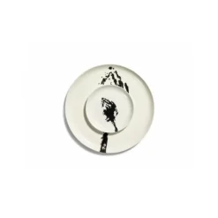 Serax Feast by Ottolenghi bord S ø 19 cm h 2 cm aardewerk White + Artichoke Black