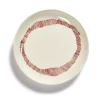 Serax Feast by Ottolenghi bord XS ø 16 cm h 2 cm aardewerk White + Swirl-Stripes Red
