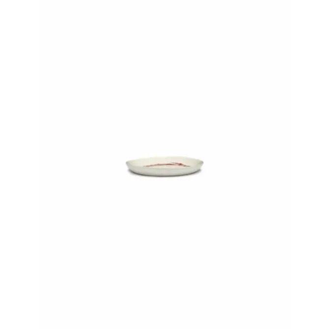 Serax Feast by Ottolenghi bord XS ø 16 cm h 2 cm aardewerk White + Swirl-Stripes Red