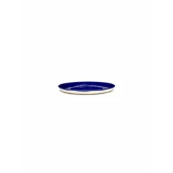 Serax Feast by Ottolenghi bord M ø 22 cm h 2 cm aardewerk Lapis Lazuli + Swirl-Stripes White