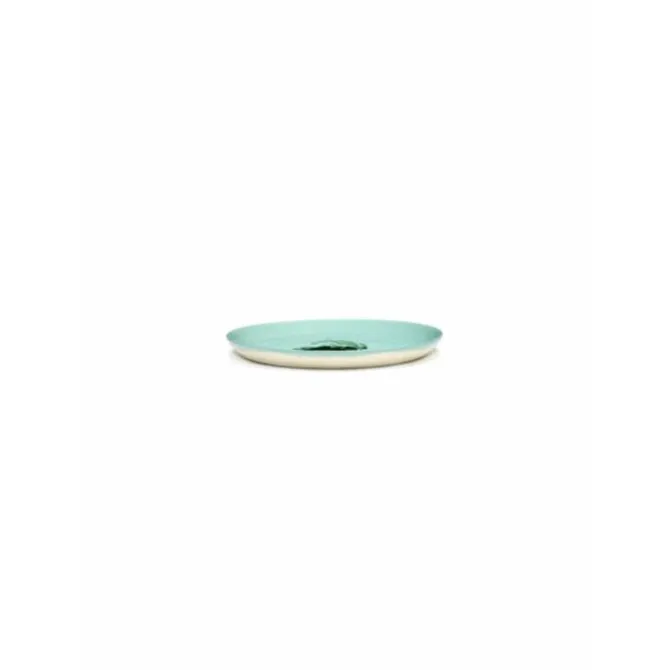Serax Feast by Ottolenghi bord M ø 22 cm h 2 cm aardewerk Azure + Artichoke Green