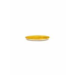 Serax Feast by Ottolenghi bord M ø 22 cm h 2 cm aardewerk Sunny Yellow + Swirl-Dots Black