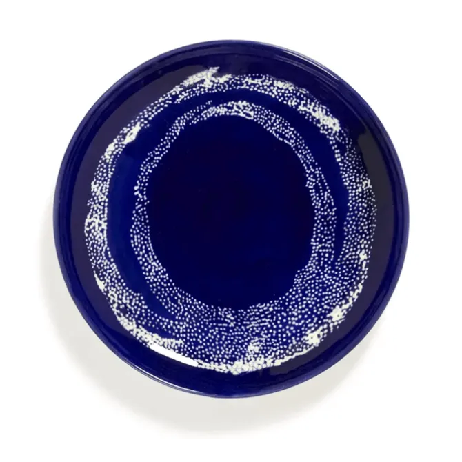 Serax Feast by Ottolenghi bord S ø 19 cm h 2 cm aardewerk Lapis Lazuli + Swirl-Dots White