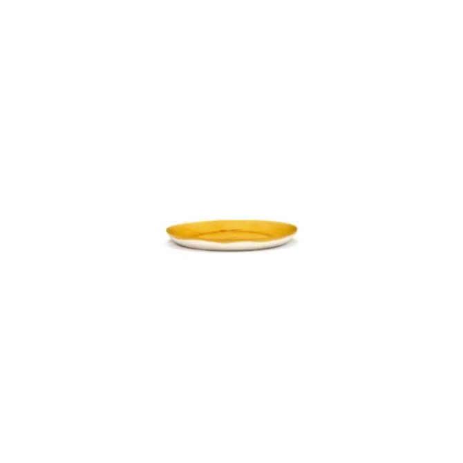 Serax Feast by Ottolenghi bord S ø 19 cm h 2 cm aardewerk Sunny Yellow + Swirl-Stripes Red