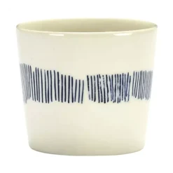 Serax Feast by Ottolenghi espressokop 150 ml aardewerk White + Swirl-Stripes Blue
