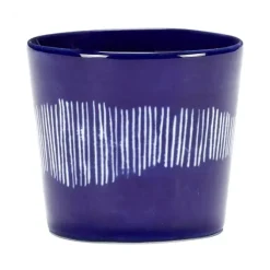 Serax Feast by Ottolenghi espressokop 150 ml aardewerk Lapis Lazuli + Swirl-Stripes White