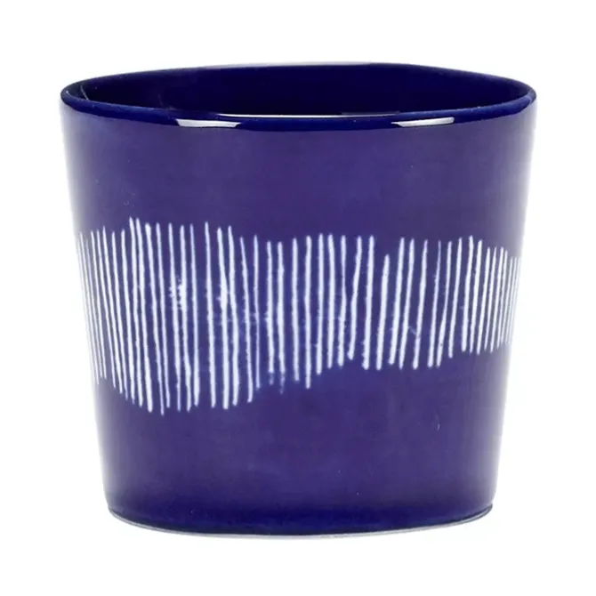 Serax Feast by Ottolenghi koffiekop 250 ml aardewerk Lapis Lazuli + Swirl-Stripes White