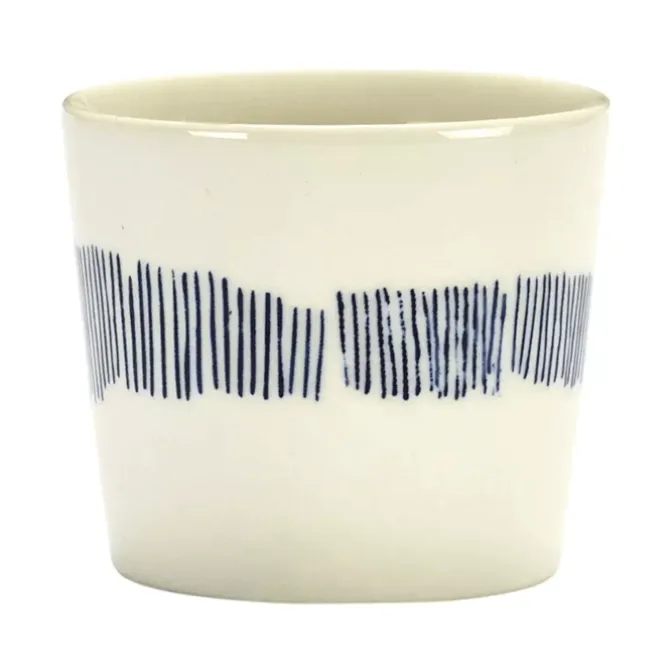 Serax Feast by Ottolenghi koffiekop 250 ml aardewerk White + Swirl-Stripes Blue