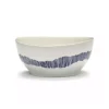 Serax Feast by Ottolenghi kom L ø 17 cm h 7 cm aardewerk White + Swirl-Stripes Blue