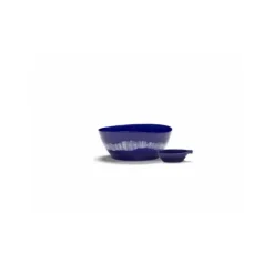 Serax Feast by Ottolenghi kom L ø 17 cm h 7 cm aardewerk Delicious Pink + Swirl-Stripes Blue