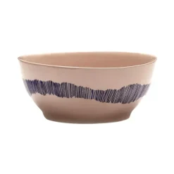 Serax Feast by Ottolenghi kom S ø 15 cm h 7 cm aardewerk Delicious Pink + Swirl-Stripes Blue